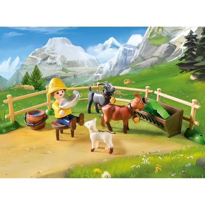 PLAYMOBIL - Heidi - Peter Avec Étable De Chèvres - 47 Pièces - Pour Enfants À Partir De 4 Ans