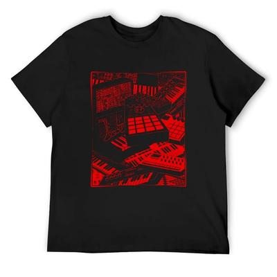 Synthesizer-Liebhaber und elektronischer Musiker T-Shirt maßgeschneidert Louboutins Modehemden Herren lustige T-Shirts