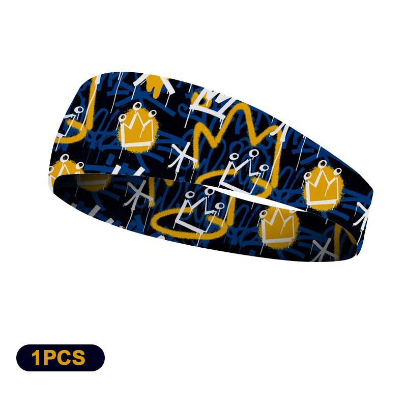 Men s Graffiti Punk Sports Headband - Wide, Sweat-Absorbing for Yoga & Cycling оранжевый