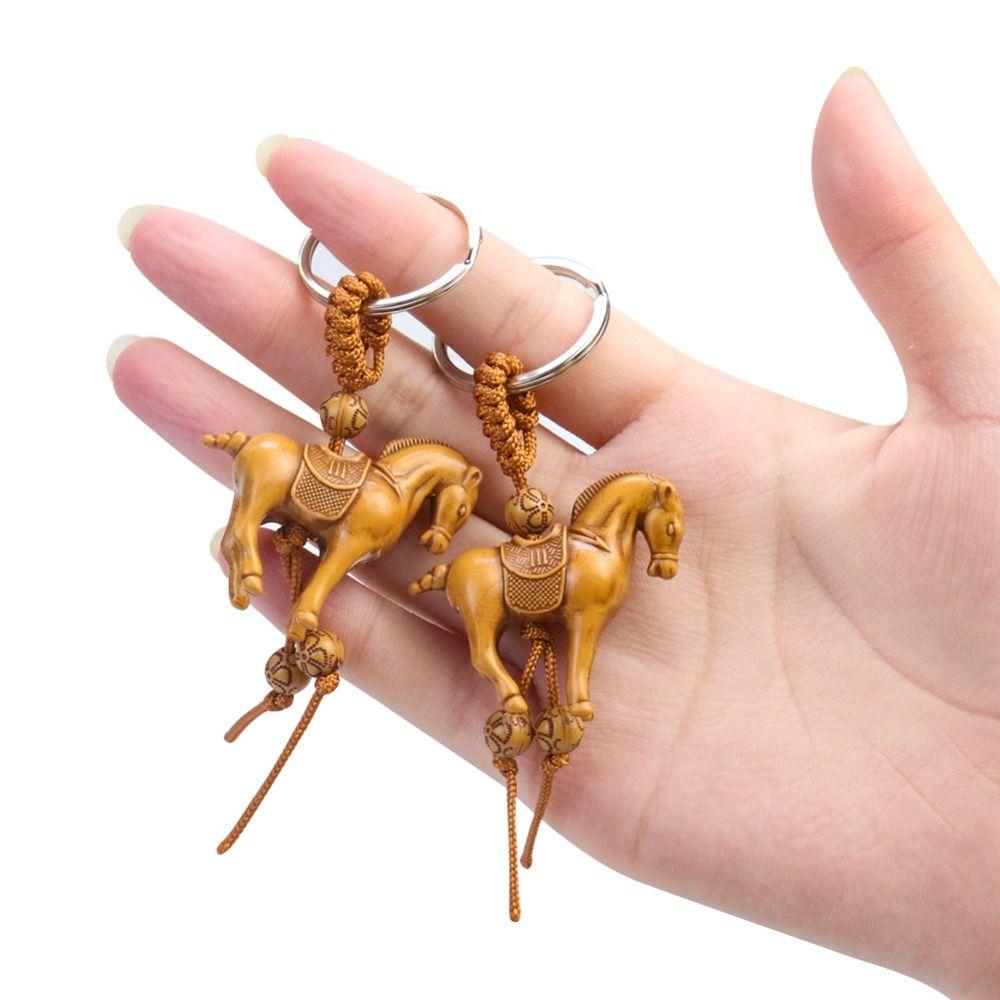 Carving Key Ring Kids Toy Lucky Horse Keychain Lucky Horse Keyring Weaving Key Chains Key Holder