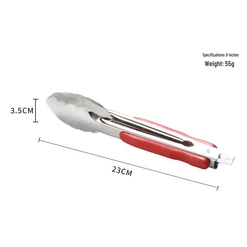 

ZISIZ 9-Inch Stainless Steel Food Tongs (3-Pack)