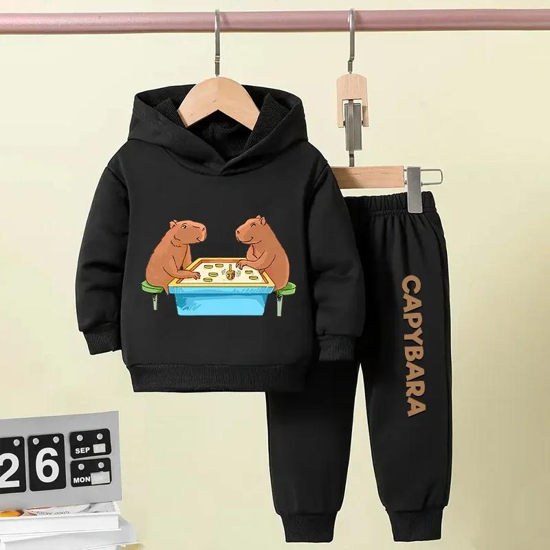 Capybara Capibara Hoodie Set Autumn Boys Girls Niche Design High-end Comfortable Hoodie Set