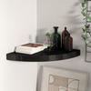 VidaXL Floating Corner Shelf Black 35x35x3.8 Cm MDF