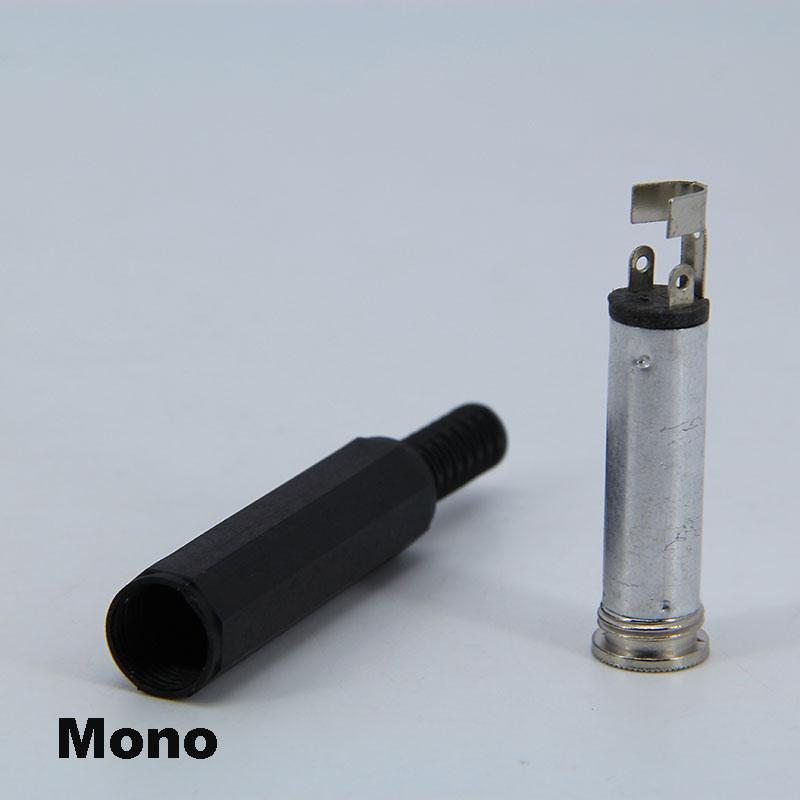 6.35mm 6.5mm Audio Male Female Mono Stereo Solder Connector Plug Socket 2 3 Pole Gold Plated Metal Amplifier Mic Converter