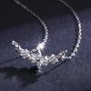 MODIAN 925 Sterling Silver Dazzling Clear CZ With Daisy Flower Pendant Necklace for Women Link Chain Wedding Engagement Jewelry