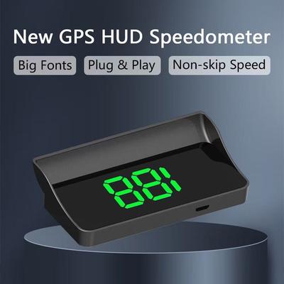 Universal GPS HUD Speedometer, Head-Up Display with Large Digital Font, Plug & Play, No-Skip Accurate Speed Tracking for All Vehicles