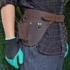 TOURBON Gardening Pouch, Backpack, Waist Bag, Gardening Supplies, Tool Pouch, Florist, Scissor Bag, Leather (Brown)