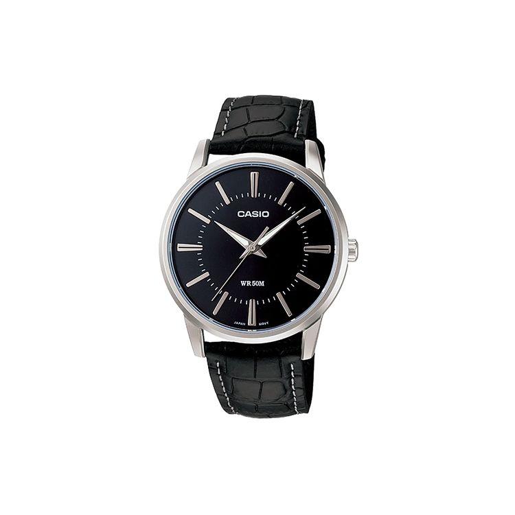 

Casio Standard Series Business Waterproof Quartz Movement Genuine Leather Strap Watch Men watches Black MTP-1303L-1AV Regular Watch Box,Black Dial