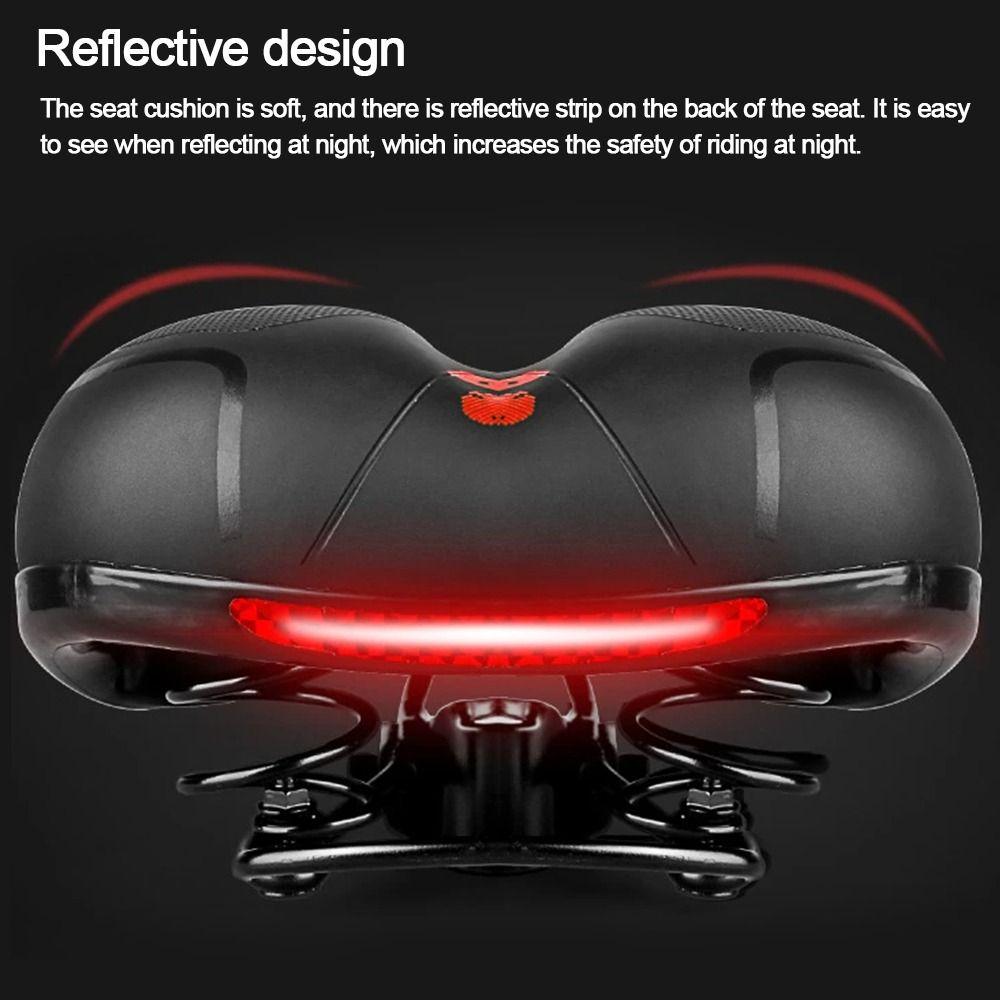 Safety Warning Road Mountain Comfortable Seat Hollow Bike Saddle MTB Bicycle Shock Absorbing