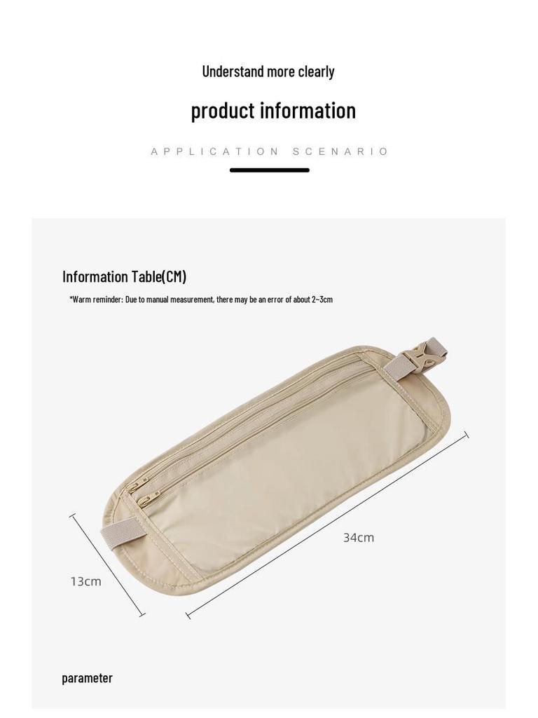 Unisex Anti-Theft Passport Waist Bag for Travel and Sports - Slim, Invisible, Secure