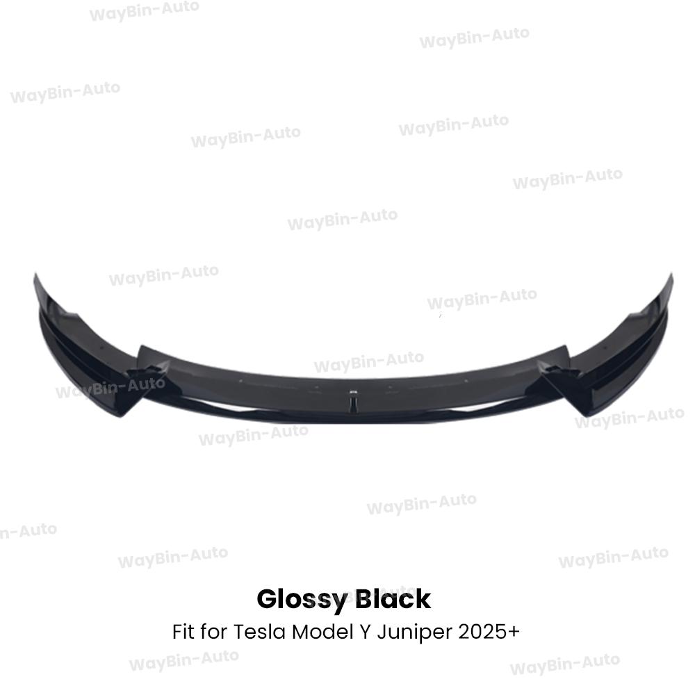 Glossy Black Front Lip Spoiler & Front Bumper Lip Kit for Tesla Model Y Juniper 2025+ - AD Sport Body Kits Styling Accessories