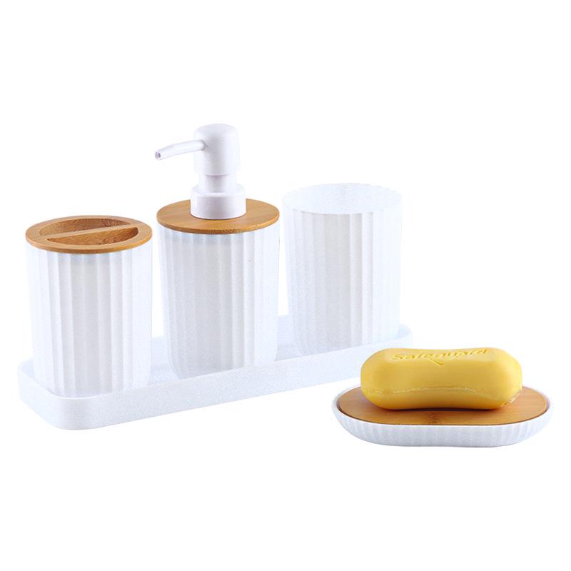 Five-Piece Bathroom Set with Gargle Cup and Toiletries Tray