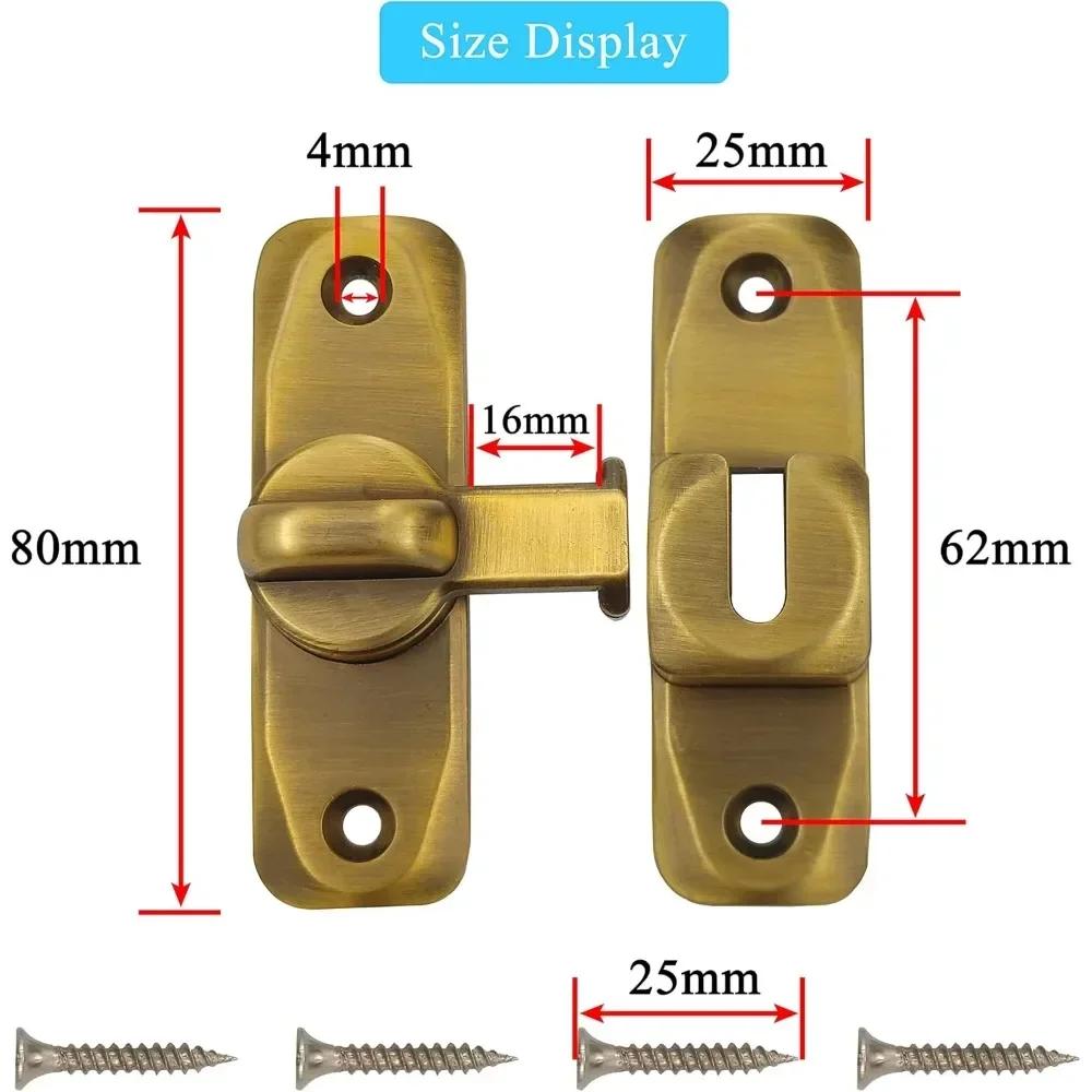 90° Sliding Door Latch Solid Buckle Cam Cylinder Locks Sliding Door Lock Anti-theft Buckle Door Lock Home Accessories