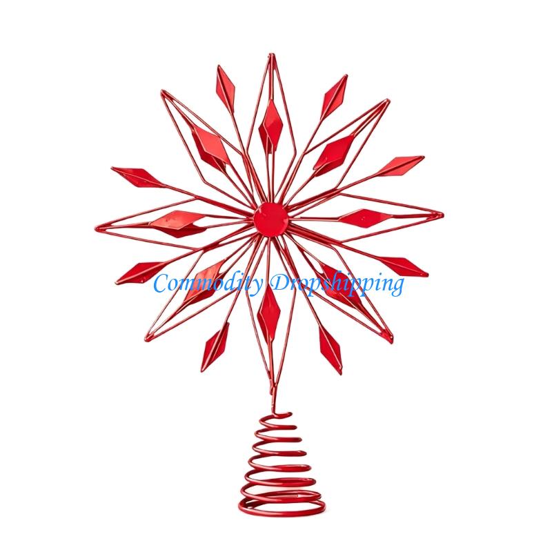 Y5JC Decorative Christmas Tree Toppers Metal Decoration for Indoor Outdoor Use Seasonal Party Supplies