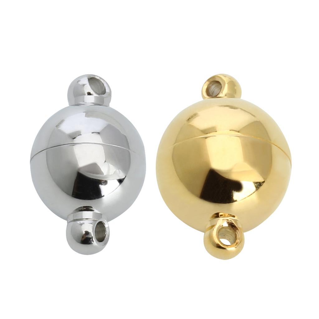 2pcs Stainless Steel Magnetic Clasps Ball Shape Strong Magnetic Buckles End Clasp Connectors For DIY Necklace Bracelets Supplies