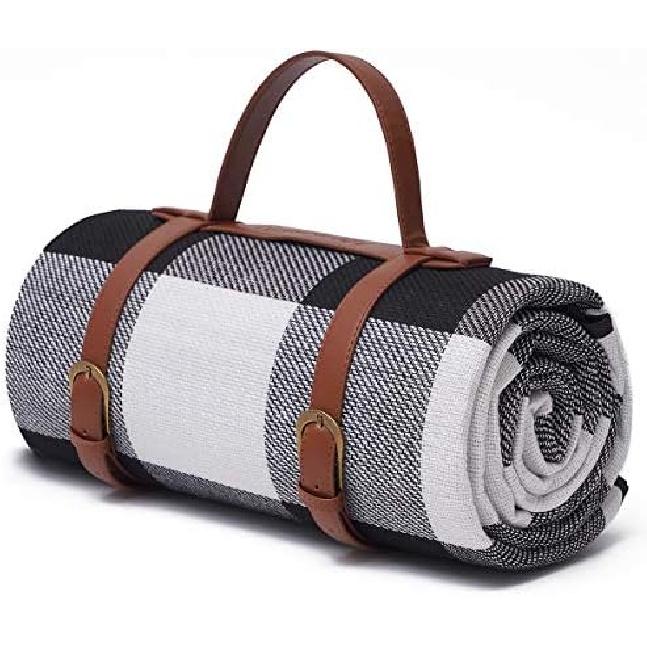 

Водонепроницаемый коврик для пикника Nedexu HulaFish очень большого размера 79 дюймов x 79 дюймов - 3-слойный складной коврик для пикника на открытом воздухе, идеально подходящий для парка и пляжа, чёрный