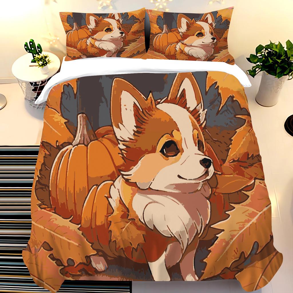 Cute Dogs Bedding Set for Children Bedroom Polyester Various Sizes Decor Ultra Soft Comfortable Cartoon Baby Set