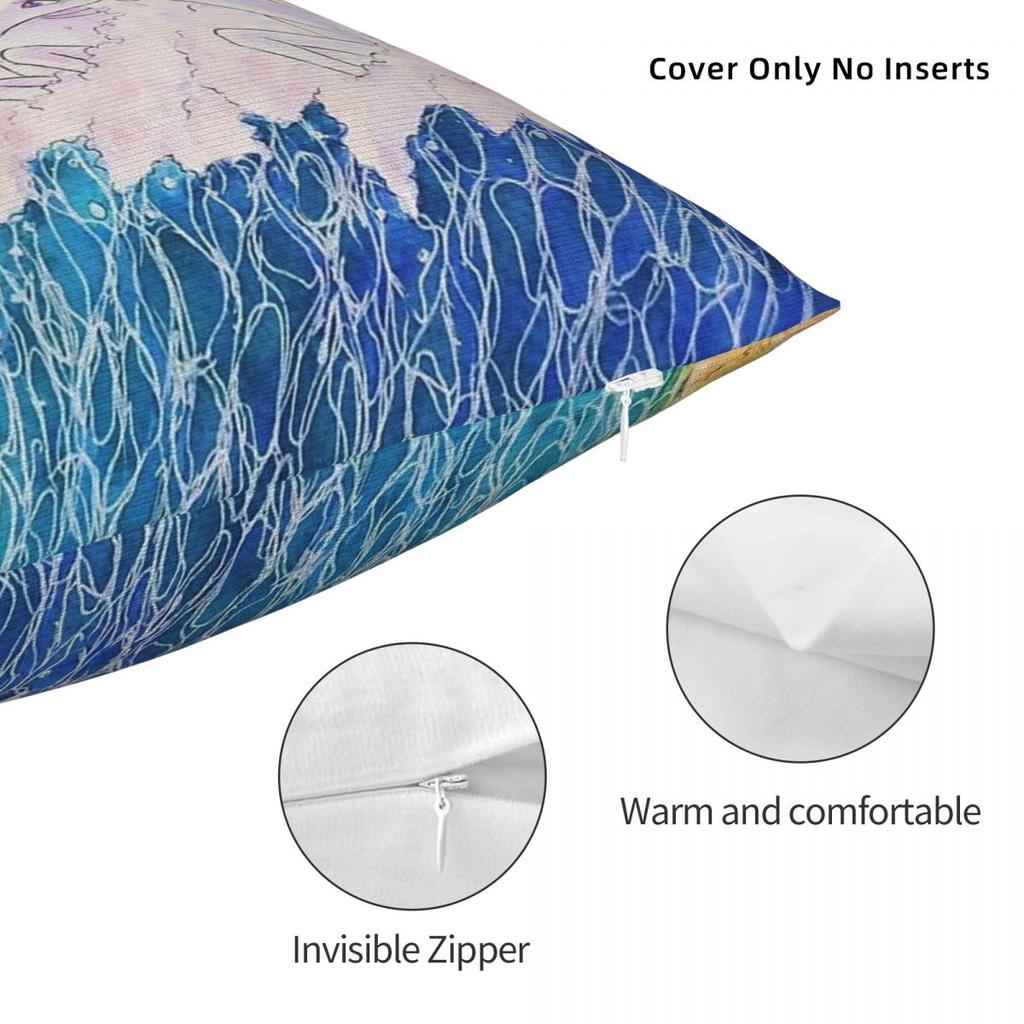 Unicorns In The Sea Pillowcase Polyester Linen Velvet Pattern Zip Decor Pillow Case Home Cushion Cover