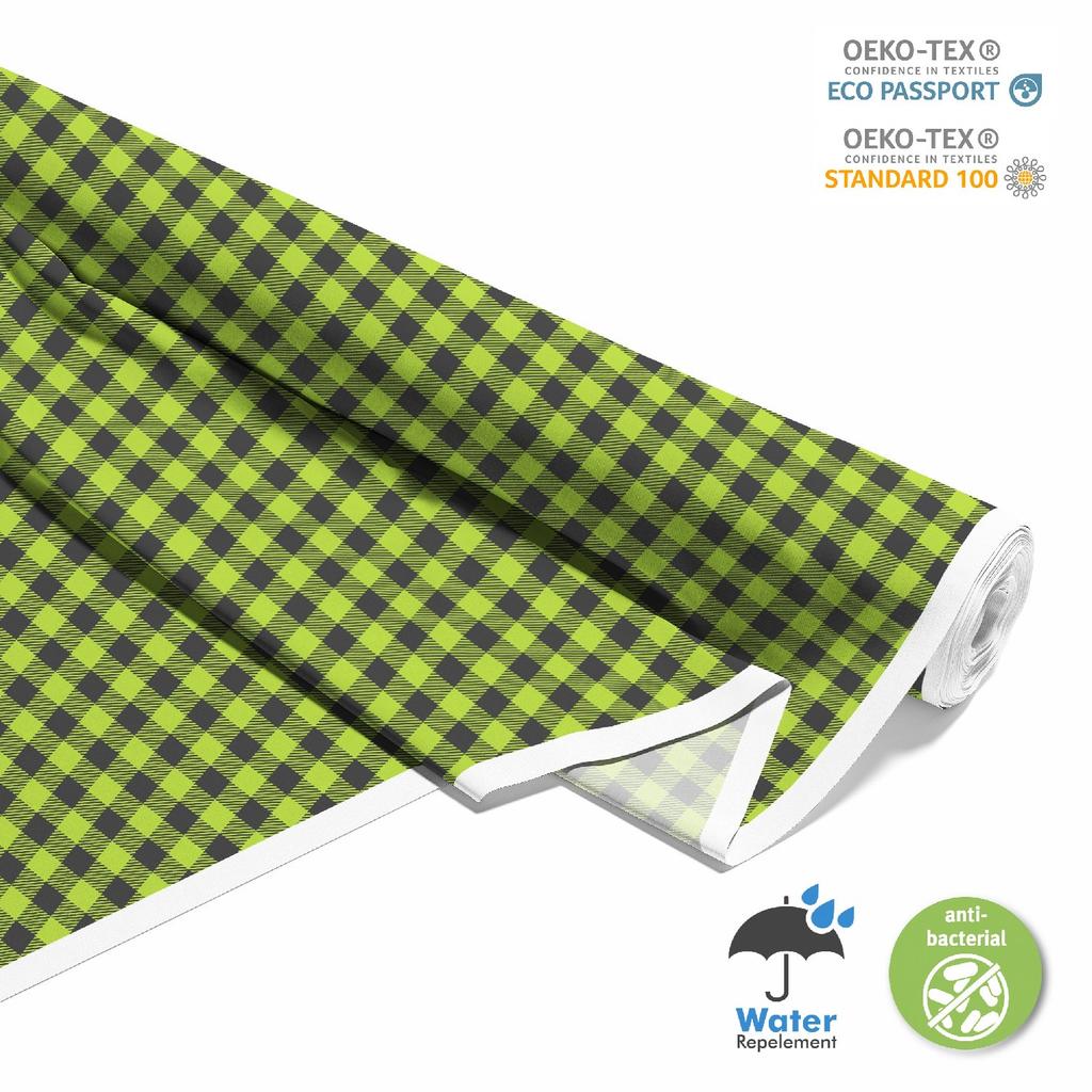 Outdoor Dekostoffe Oxford - Motiv Grün Kariert 2