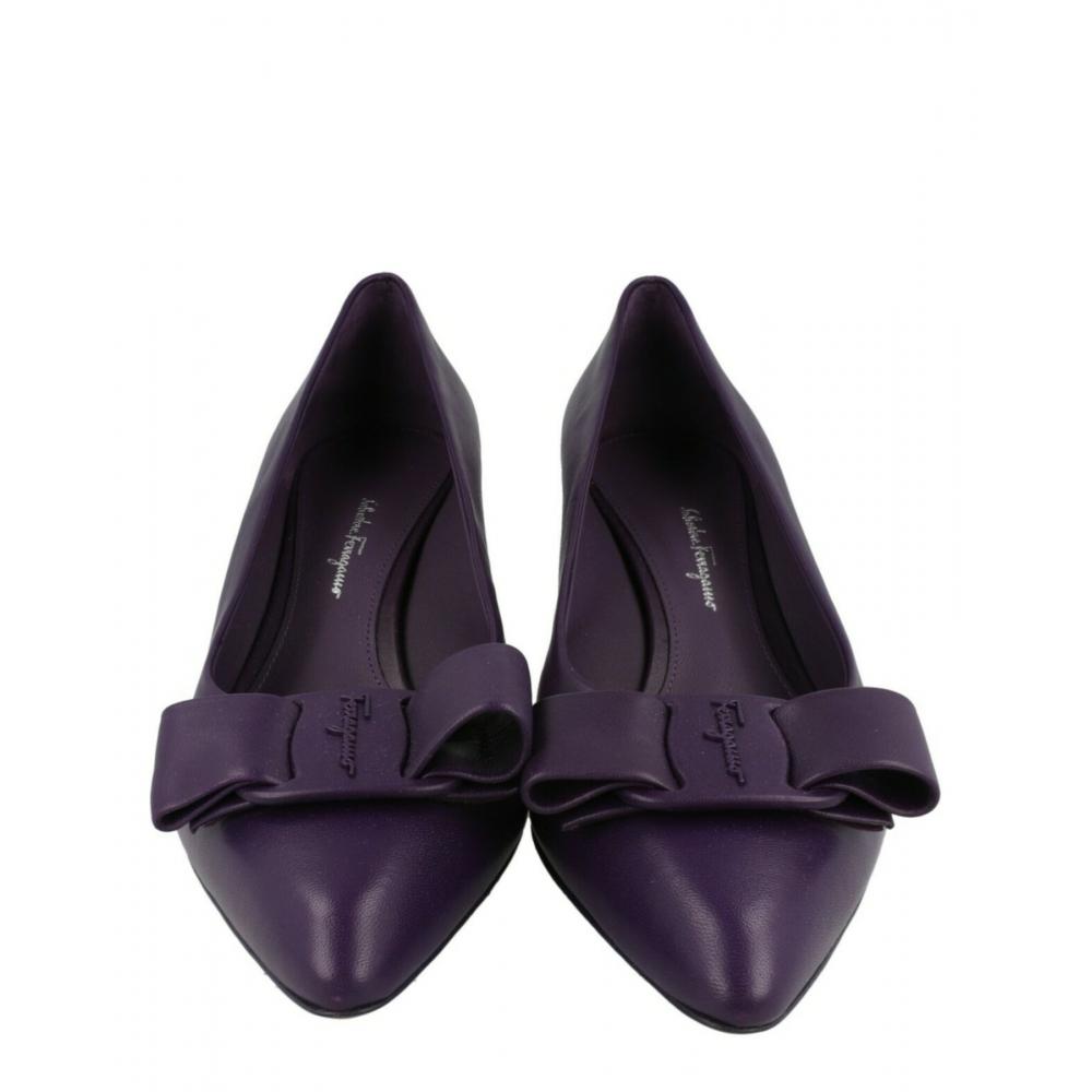 Salvatore Ferragamo Viva 55 Leather Pumps Purple