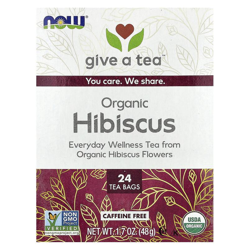 Organic Hibiscus Tea, Caffeine Free, 24 Tea Bags, 1.7 oz (48 g)