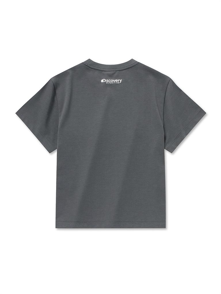 DISCOVERY EXPEDITION Freshvent Women'S Crop Washed Graphic Short Sleeve T-Shirt (D/Grey)
