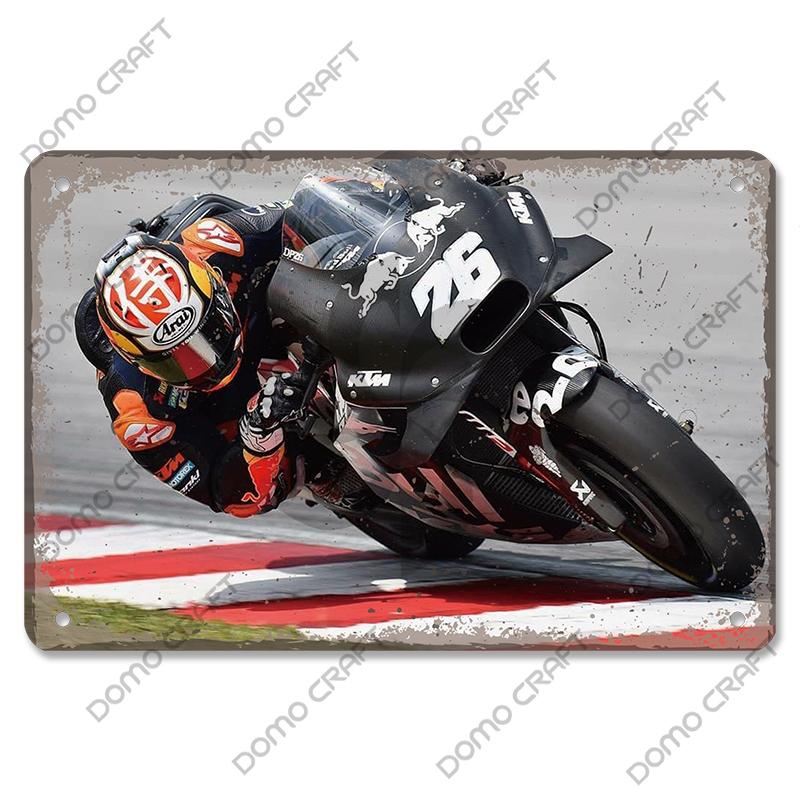 Motorcycle Racing Poster Vintage Metal Plate Racer Athlete Metal Tin Signs Retro Wall Decor Club Pub Bar Man Cave