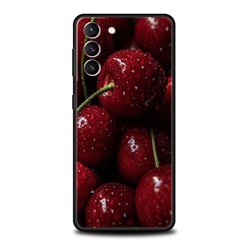 Cherries Cherry Fruit Phone Case For Samsung Galaxy S24 S23 S22 Ultra S20 S21 FE 5G S10 S9 Plus S10E S8 S7 Edge Silicone Cover