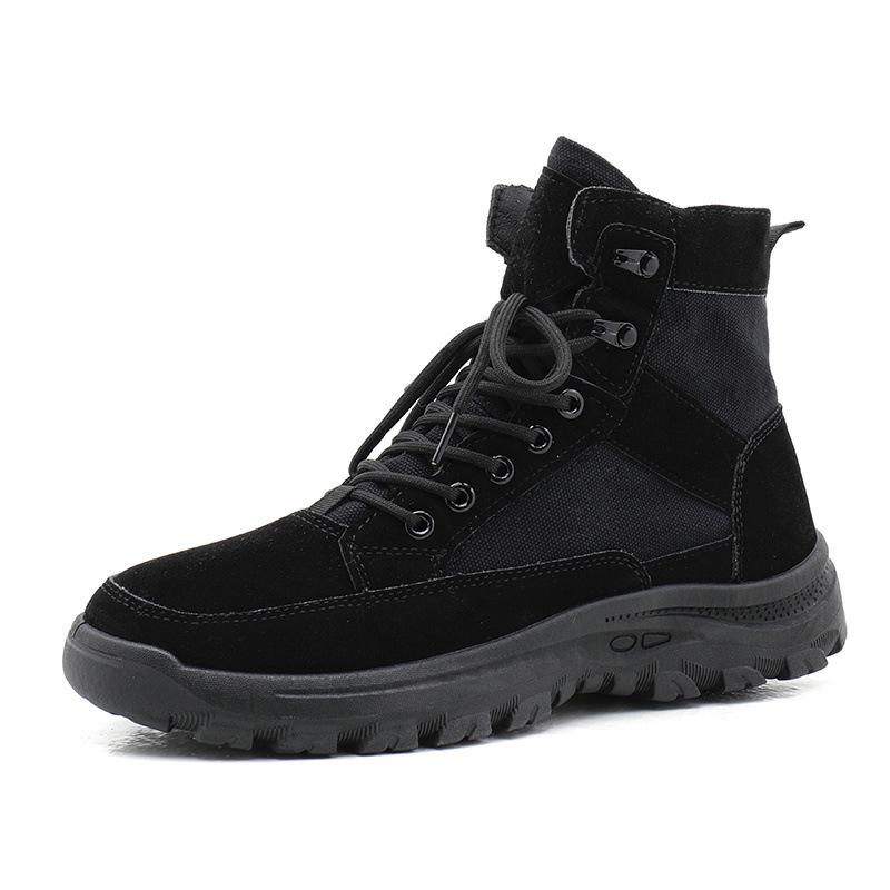 2025 New Martin Boots Hiking Shoes High-top Trend Platform Casual Sports Men's Versatile Solid Color Lace-up Shoes