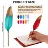 Banban 10 Pcs Feather Quill Ballpoint Pens Bulk 0.5Mm Ink Feathered Vintage Pens Refined Plated Rod Pen Feather Stationery Pens