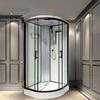 Arc-Shaped Integrated Shower Room with Warm Air and Water Barrier