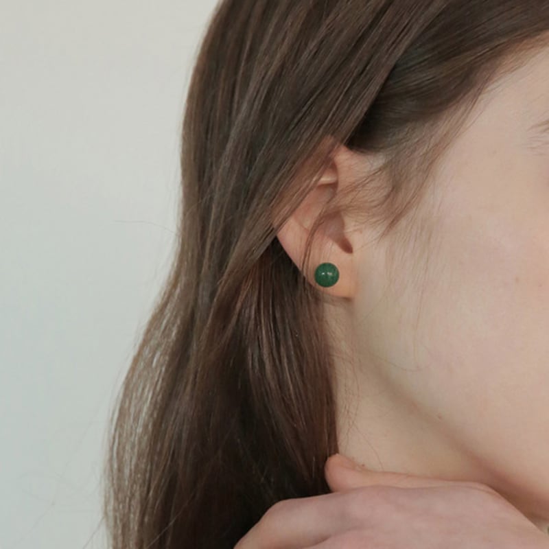 Modernlike Silver 925 Green Onyx Pearl Earrings