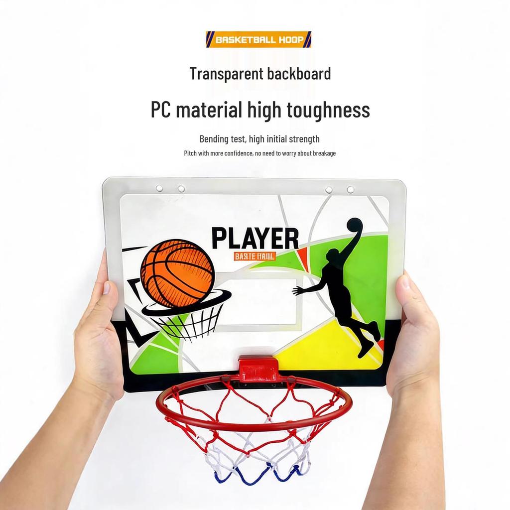 Punch-Free Foldable Wall-Mounted Acrylic Basketball Hoop for Indoor/Outdoor Parent-Child Play