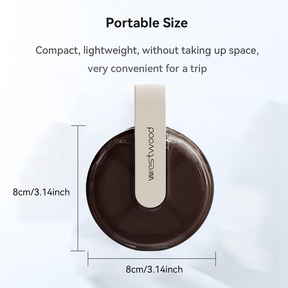 4 Compartment Travel Pill Organizer, Cute Small Pill Box, Pocket Pharmacy for Purse or Pocket, Portable Daily Pill Case