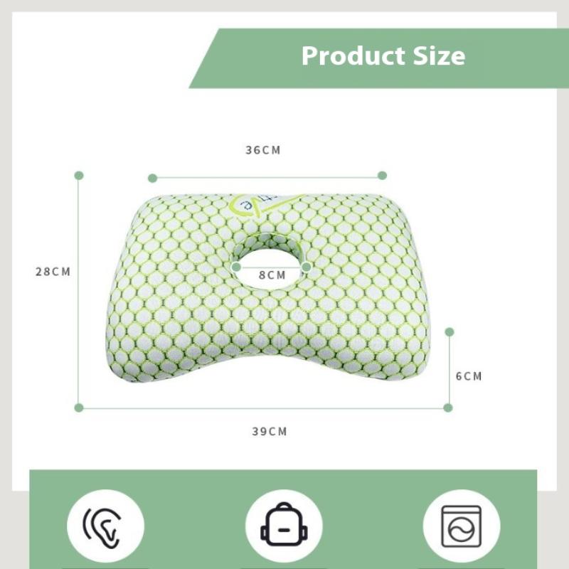 Bavlněná výplň Polštář na piercing ucha Prodyšný Ergonomický polštář s otvorem pro ucho Přenosný Pohodlný polštář na náušnice