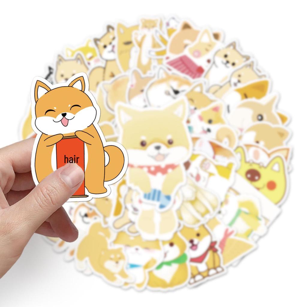 51 Cute Cartoon Shiba Inu Graffiti Stickers for Tablet, Suitcase, Car, Scooter, and Mobile Phone Decoration