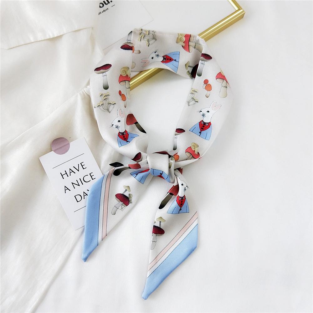 Decorative Simple Texture Silk Scarf Women'S New Style Spring And Autumn Summer Fashion Versatile Headscarf Work Scarf
