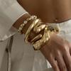 Fashion Exaggerated Wide Cuff Irregular Geometric Gold Color Chunky Bangles Bracelet for Women Men Punk Hip Hop  Jewelry Gift