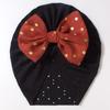 New children's hats, solid color bow baby pullover hats, summer breathable baby caps