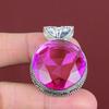 Fasetterad rosa turmalin ädelstenshänge handgjort vintagehänge 925 sterlingsilverhänge antika smycken presenter till honom snyggt hänge