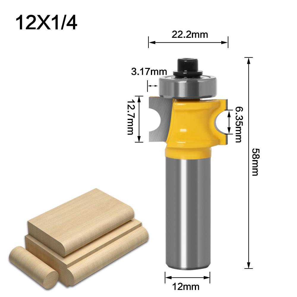 

High-grade 1/2 Handle Bearing Positive Semicircular Cutter Ball Milling Cutter Wooden Stick Milling Cutter Positive Semicircular Cutter Engraving No. 1 positive semicircle 12 * 1/4 yellow