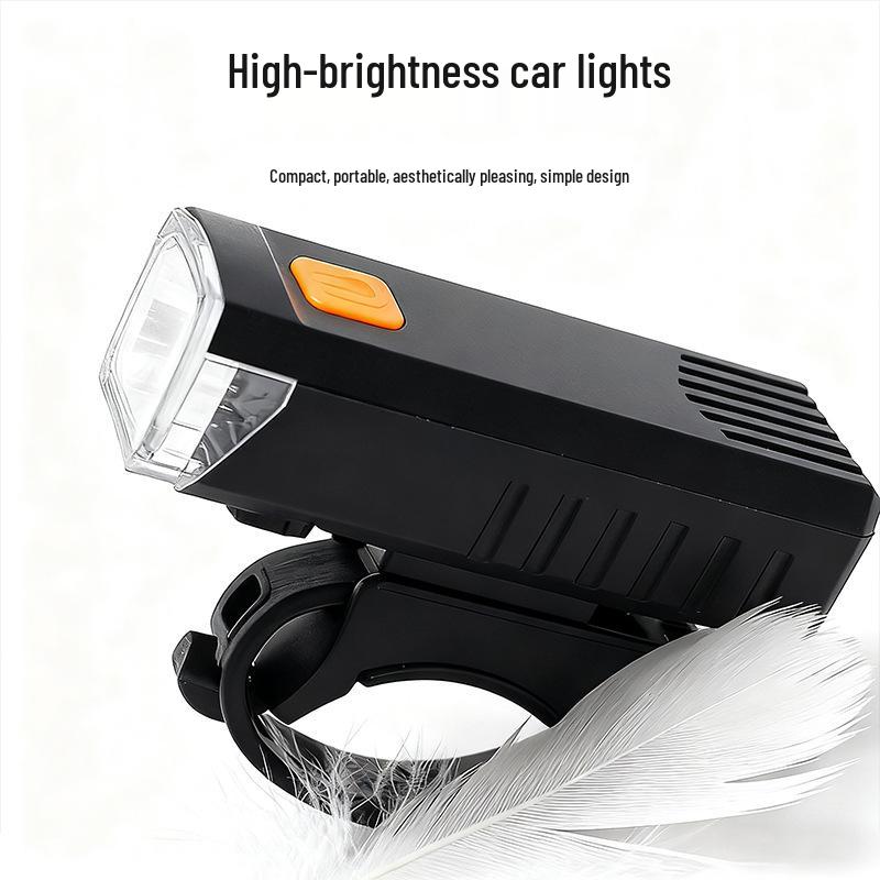 Rechargeable LED Mountain Bike Front Light, High Brightness, Rainproof for Night Cycling