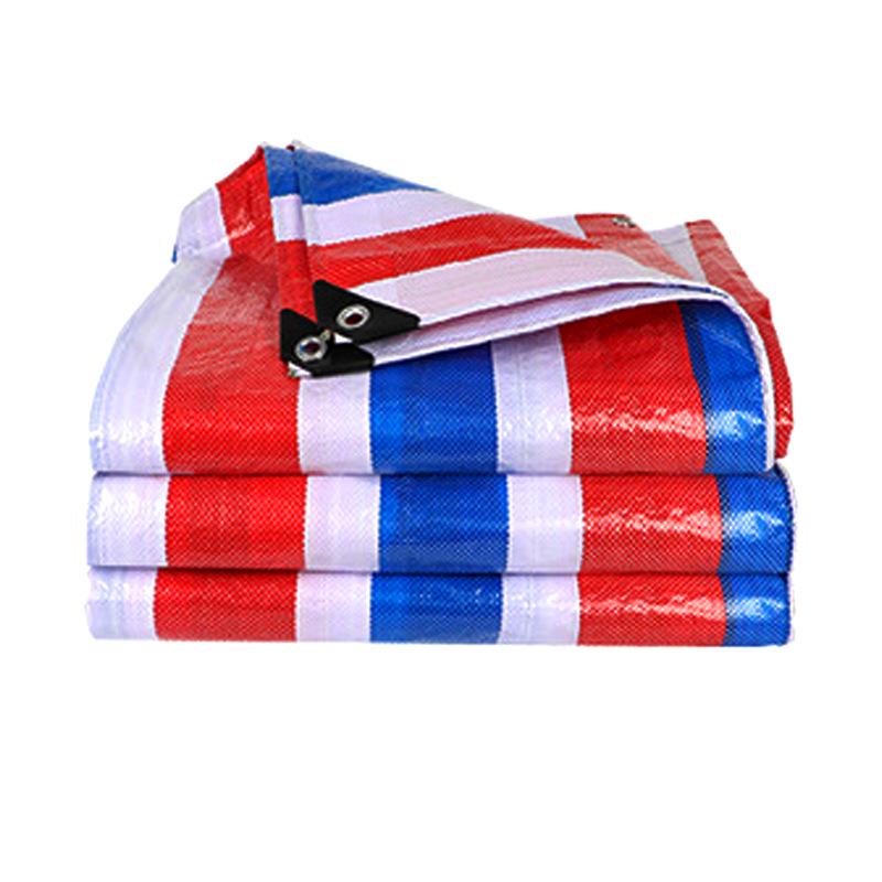 Многоцветный полосатый водонепроницаемый теплоизоляционный солнцезащитный брезент: Утолщенный водонепроницаемый и солнцезащитный уличный пластиковый чехол 2x3m