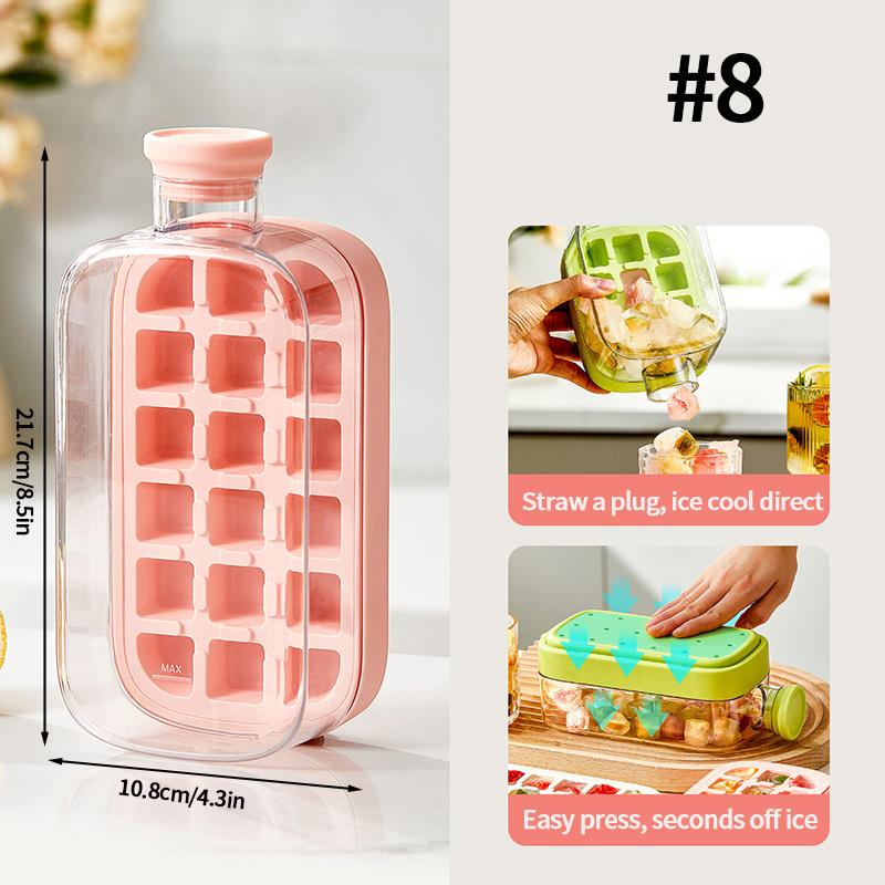 2-In-1 Ice Cube Water Bottle Portable Ice Maker Kettle Whiskey Ice Cream Ice Mold Cooler Cup Outdoor Fitness Drink Tool