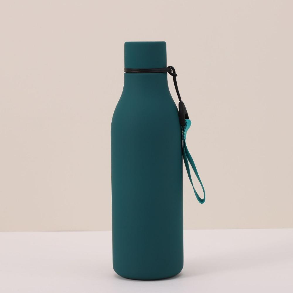 550ml Wasserflasche 304 Edelstahl Vakuumisoliert Thermoskanne Gummilackoberfläche Outdoor Sportflasche Mit Lanyard