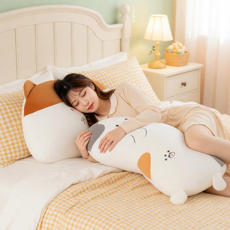 Plush Cat Pillow Large Long Body Office Nap Cushion Girls Gift For Restful Sleep