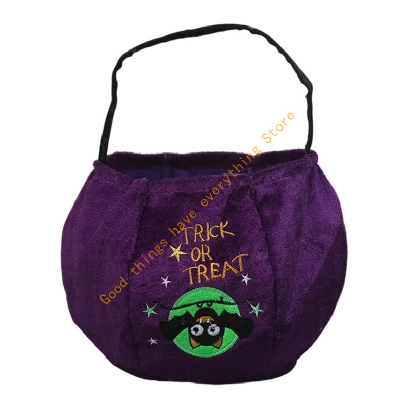 Seasonal Pumpkin Collector Bag Big Capacity Design Sturdy Velvets Fabric Party Essential For Kids Gatherings 55KF