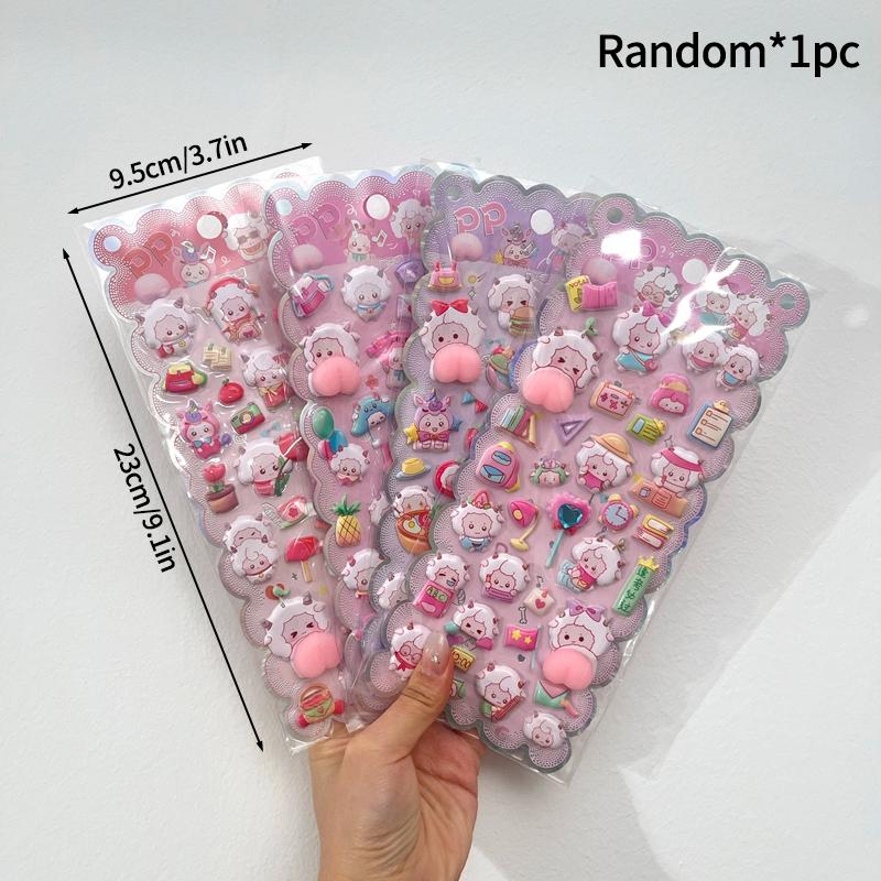 3D Bubble Stickers Cute Animal Butt Stickers Scrapbooking DIY Notebook Happy Buttocks Sticker Decals Decorative PP Stickers