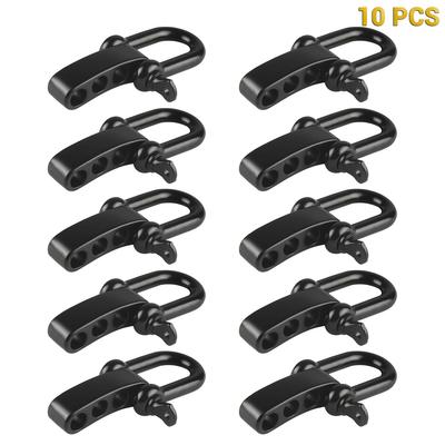 10PCS třmenová spona ve tvaru U ze slitiny se 4 otvory pro nastavitelné přezky pro náramky pro přežití