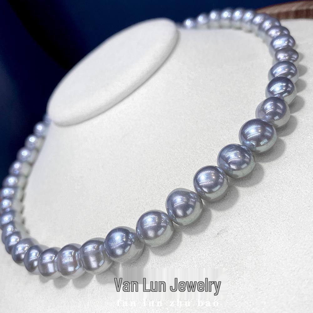 Gray Freshwater Pearl Necklace with Strong Luster – Comparable To Seawater Akoya